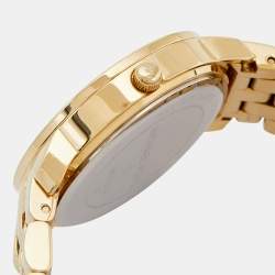 Michael Kors White Crystal Embellished Gold Plated Stainless Steel Nini MK3214 Women's Wristwatch 35 mm