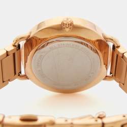 Pre Owned Michael Kors White Rose Gold Plated Stainless Steel Mini Portia MK3841 Women's Wristwatch 32 mm