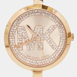 Michael Kors Champagne Rose Gold Plated Stainless Steel Blakley MK3631 Women's Wristwatch 34 mm