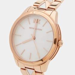 Michael Kors Mother Of Pearl Rose Gold Plated Stainless Steel