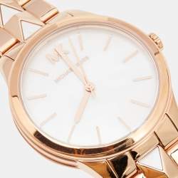 Michael Kors Mother Of Pearl Rose Gold Plated Stainless Steel Runway Mercer MK6671 Women's Wristwatch 38 mm