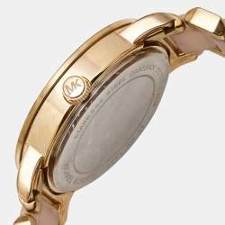 Michael Kors Champagne Rose Gold Plated Stainless Steel Acetate Runway MK4324 Women's Wristwatch 38 mm