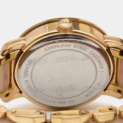 Michael Kors Champagne Rose Gold Plated Stainless Steel Acetate Runway MK4324 Women's Wristwatch 38 mm