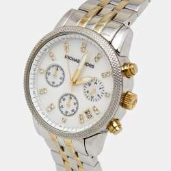Michael Kors White Mother Of Pearl Two-Tone Stainless Steel Ritz MK5057 Women's Wristwatch 38 mm