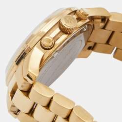 Michael Kors White Mother Of Pearl Gold Plated Stainless Steel Runway MK5305 Women's Wristwatch 38 mm