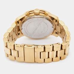 Michael Kors White Mother Of Pearl Gold Plated Stainless Steel Runway MK5305 Women's Wristwatch 38 mm