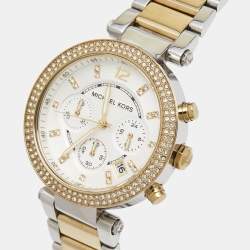 Michael Kors Silver White Dial Two-Tone Stainless Steel Parker MK5626 Women's Wristwatch 39 mm