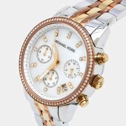 Michael Kors Mother Of Pearl Tri-Tone Ritz MK5650 Women's Wristwatch 36 mm