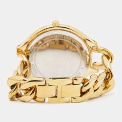 Michael Kors Champagne Gold Plated Stainless Steel Slim Runway MK3222 Woman's Wristwatch 41 mm