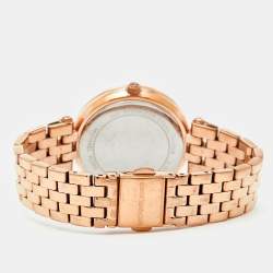 Pre Owned Michael Kors Rose Gold Plated Stainless Steel Darci MK3366 Women's Wristwatch 33 mm