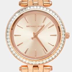 Pre Owned Michael Kors Rose Gold Plated Stainless Steel Darci MK3366 Women's Wristwatch 33 mm