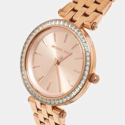 Pre Owned Michael Kors Rose Gold Plated Stainless Steel Darci MK3366 Women's Wristwatch 33 mm