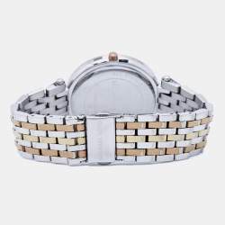 Pre Owned Michael Kors Silver Three Tone Stainless Steel Darci Pavé MK3203 Women's Wristwatch 39mm