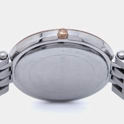 Pre Owned Michael Kors Silver Three Tone Stainless Steel Darci Pavé MK3203 Women's Wristwatch 39mm