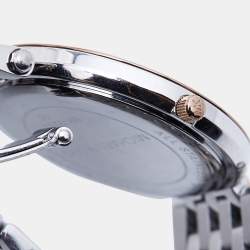 Pre Owned Michael Kors Silver Three Tone Stainless Steel Darci Pavé MK3203 Women's Wristwatch 39mm