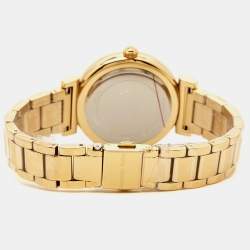 Pre Owned Michael Kors Opaline Gold Plated Stainless Steel Abbey MK4615 Women's Wristwatch 36 mm