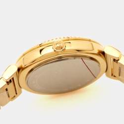 Pre Owned Michael Kors Opaline Gold Plated Stainless Steel Abbey MK4615 Women's Wristwatch 36 mm