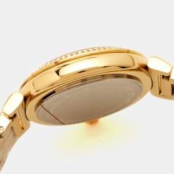 Pre Owned Michael Kors Opaline Gold Plated Stainless Steel Abbey MK4615 Women's Wristwatch 36 mm