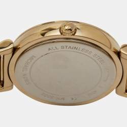 Pre Owned Michael Kors Mother Of Pearl Gold Plated Stainless Steel Catlin MK3332 Women's Wristwatch 38 mm