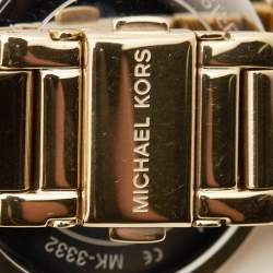 Pre Owned Michael Kors Mother Of Pearl Gold Plated Stainless Steel Catlin MK3332 Women's Wristwatch 38 mm