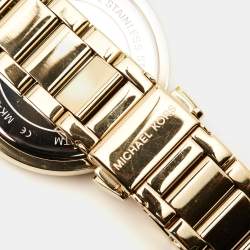 Pre Owned Michael Kors Mother Of Pearl Gold Plated Stainless Steel Catlin MK3332 Women's Wristwatch 38 mm