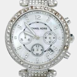 Michael Kors Mother Of Pearl Stainless Steel Crystal Parker MK5572 Women's Wristwatch 39 mm