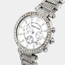 Michael Kors Mother Of Pearl Stainless Steel Crystal Parker MK5572 Women's Wristwatch 39 mm