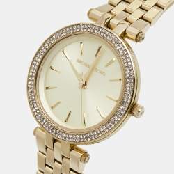 Michael Kors Yellow Gold Plated Stainless Steel Darci Pave MK3430 Women's Wristwatch 33 mm