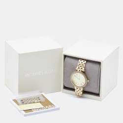 Michael Kors Yellow Gold Plated Stainless Steel Darci Pave MK3430 Women's Wristwatch 33 mm