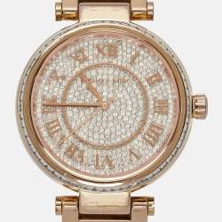 Michael Kors Pave Rose Gold Plated Stainless Steel Skylar MK5868 Women's Wristwatch 40 mm 