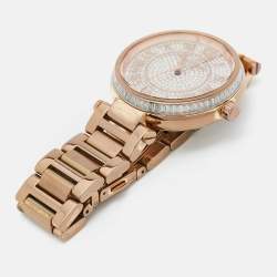 Michael Kors Pave Rose Gold Plated Stainless Steel Skylar MK5868 Women's Wristwatch 40 mm 