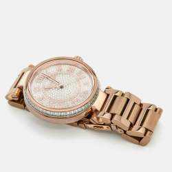 Michael Kors Pave Rose Gold Plated Stainless Steel Skylar MK5868 Women's Wristwatch 40 mm 