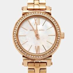 Michael Kors Mother of Pearl Rose Gold Plated Stainless Steel Sofie MK3834 Women's Wristwatch 26 mm