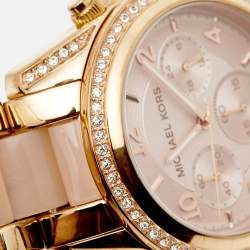 Michael Kors Champagne Gold Plated Stainless Steel Acetate  Blair MK5943 Women's Wristwatch 38 mm