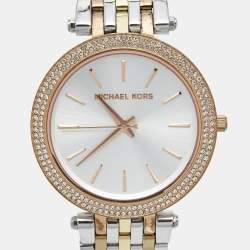 Pre Owned Michael Kors Silver Three Tone Stainless Steel Darci MK3203 Women's Wristwatch 39 mm