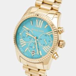 Michael Kors Blue Gold Plated Stainless Steel Lexington MK7216 Women's Wristwatch 38 mm