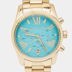 Michael Kors Blue Gold Plated Stainless Steel Lexington MK7216 Women's Wristwatch 38 mm