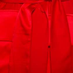 Michael Lo Sordo Red Satin Trimmed Wrap Blazer L