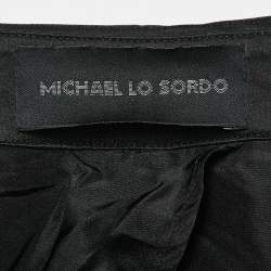 Michael Lo Sordo Black Satin Silk Classic Long Trench Coat M