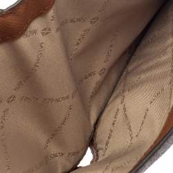 Pre Owned MICHAEL Michael Kors Brown Signature Coated Canvas Jet Set Travel Passport Case