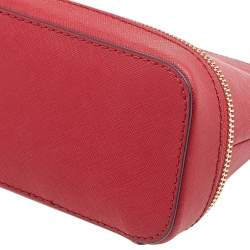 Pre Owned MICHAEL Michael Kors Red Leather Dome Cosmetic Pouch
