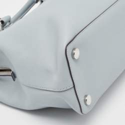 Pre Owned MICHAEL Michael Kors Light Blue Leather Savannah Tote