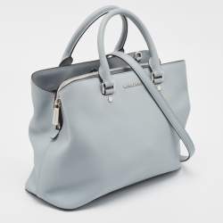 Pre Owned MICHAEL Michael Kors Light Blue Leather Savannah Tote