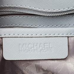 Pre Owned MICHAEL Michael Kors Light Blue Leather Savannah Tote