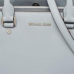 Pre Owned MICHAEL Michael Kors Light Blue Leather Savannah Tote