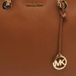 Pre Owned MICHAEL Michael Kors Brown Leather Large Shania Chain Tote