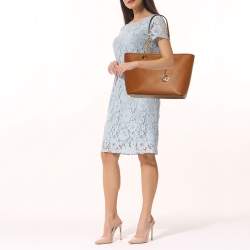 Pre Owned MICHAEL Michael Kors Brown Leather Large Shania Chain Tote
