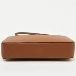 Pre Owned Michael Kors Brown Saffiano Leather Jet Set Large Crossbody Bag