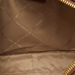 Pre Owned Michael Kors Brown Saffiano Leather Jet Set Large Crossbody Bag