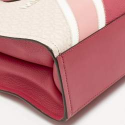 MICHAEL Michael Kors Pink Signature Coated Canvas and Leather Medium Mirella EW Tote